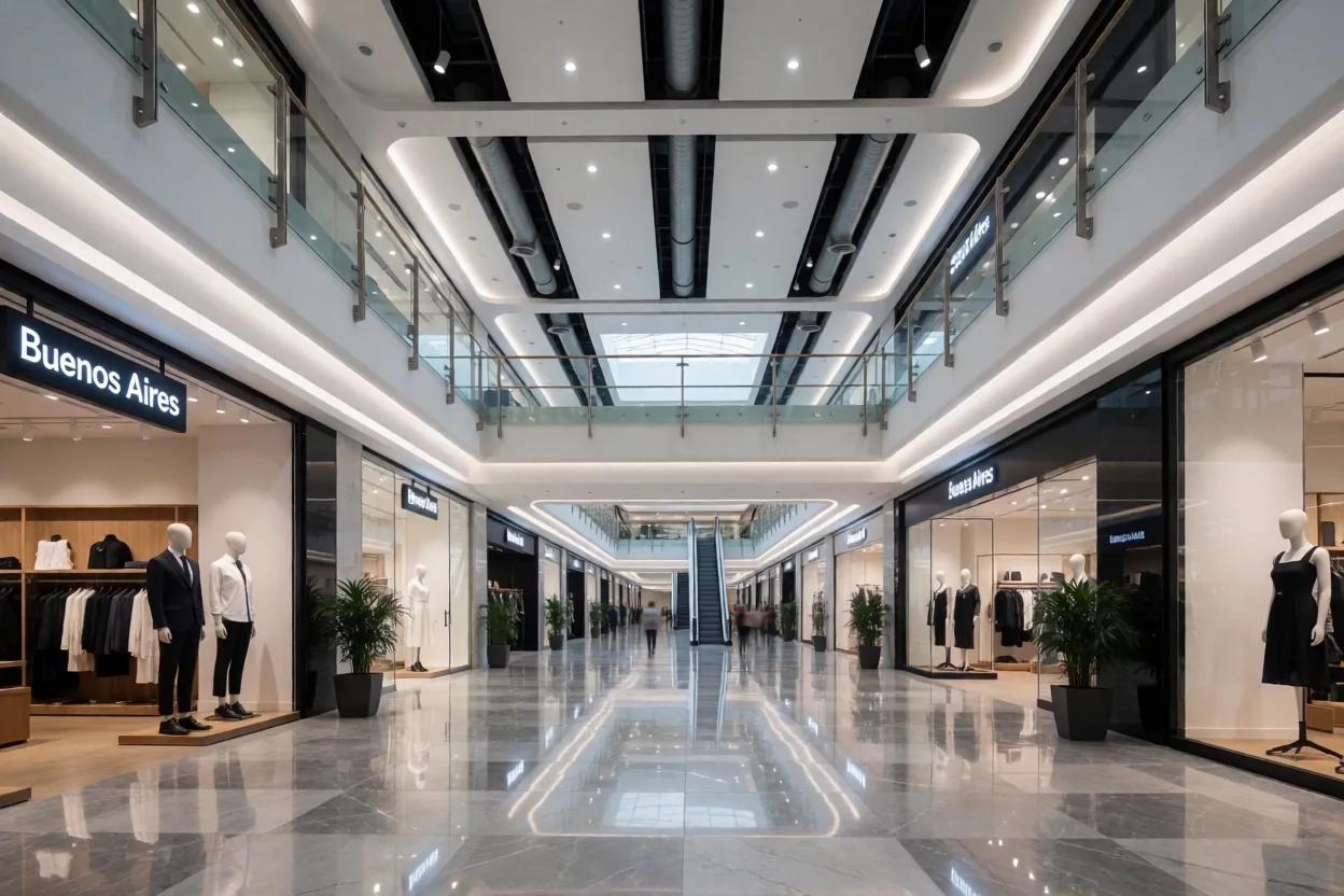 Interior de centro comercial de lujo